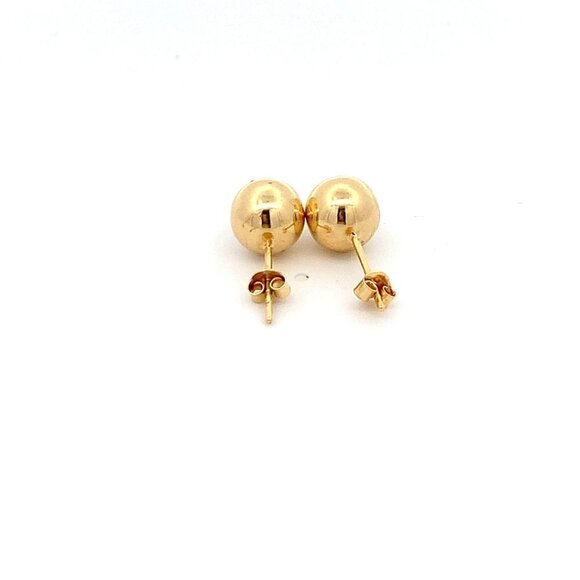18K Yellow Gold Earrings Stud Ball Polished 1.32 grams - Picture 9 of 9